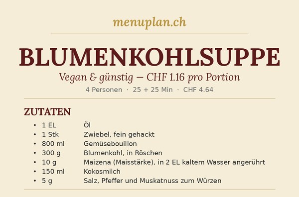 Vegane Blumenkohlsuppe