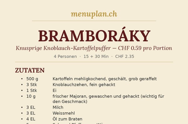 Bramboráky Kartoffelpuffer