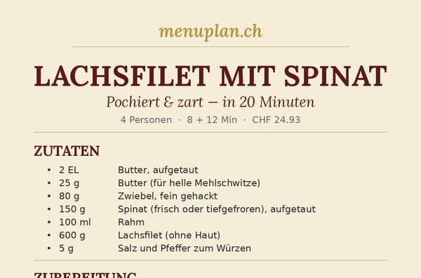 Lachsfilet mit Spinat